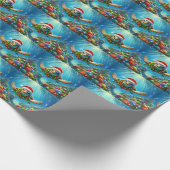 Kerstmis Zeeschildpad Inpakpapier (Hoek)