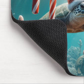 Kerstmis Zeeschildpad Met Suikerstokken Muismat (Hoek)