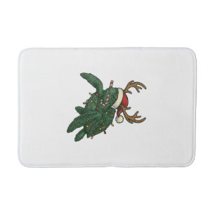 Kerstmis Zeeschildpad Rendier Vintage Gravure De Badmat