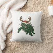Kerstmis Zeeschildpad Rendier Vintage Gravure De Kussen (Deken)