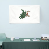 Kerstmis Zeeschildpad Rendier Vintage Gravure De Spandoek (Beurs)