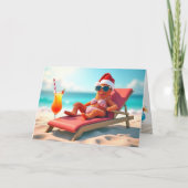 Kerstmis Zeester Zonnebaden Kaart (Voorkant)