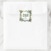 Kerstmis Zegen krans warme wensen liefde vrede Vierkante Sticker (Tas)