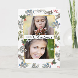 Kerstmis zegeningen 2 Fotokaart Zachte Waterverf Kaart