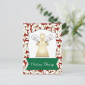 Kerstmis Zegeningen met Engel Groet Feestdagenkaart (Staand voorkant)