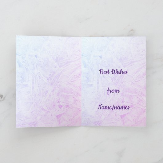 Kerstmis Zegeningen paarse vorst ontwerp Kaart (Binnen)