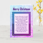 Kerstmis Zegeningen paarse vorst ontwerp Kaart (Gele Bloem)