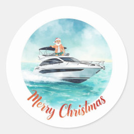 Kerstmis Zeilen - Tropische Kerstmis aan Zee Ronde Sticker