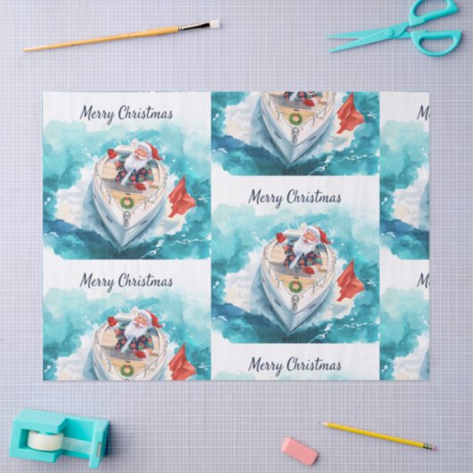 Kerstmis Zeilen - Tropische Kerstmis aan Zee Tissuepapier (Craft)