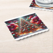 Kerstmis Zes Kerstboom Papier Onderzetters (Gebogen)
