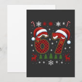 Kerstmis Zes Zeven 67 Kerstman Xmas Gen Alpha Bedankkaart (Voorkant / Achterkant)