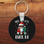 Kerstmis Zes Zeven Bruh Meme 6 7 Sla Jargon Cool K Sleutelhanger (Voorkant)