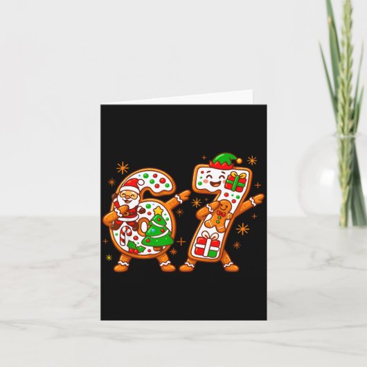 Kerstmis Zes Zeven Dabbing Cool Meme 67 Kerstmis D Kaart (Voorkant)