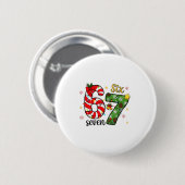 Kerstmis Zes Zeven Grappig Trendy 6 7 Virale Meme Ronde Button 5,7 Cm (Voorkant /achterkant)