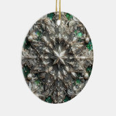 KERSTMIS Zilver Paarse Groene 3D Star ~ Keramisch Ornament (Rechts)