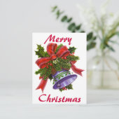 Kerstmis Zilveren Bell Feestdagenkaart (Staand voorkant)