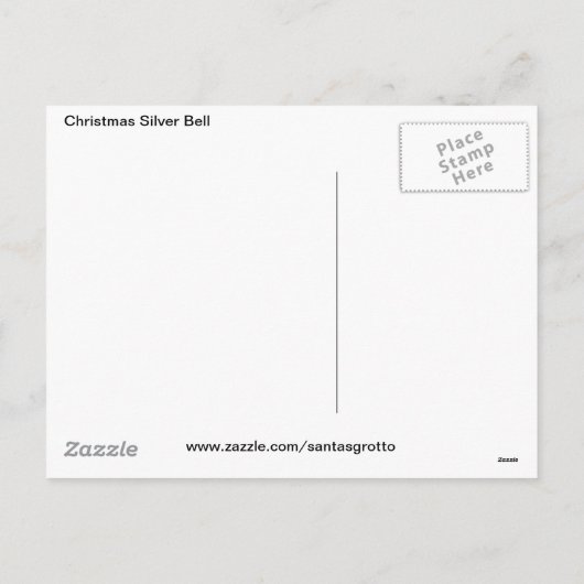 Kerstmis Zilveren Bell Feestdagenkaart (Achterkant)