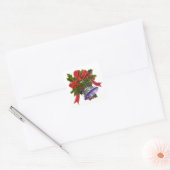 Kerstmis Zilveren Bell Vierkante Sticker (Envelop)