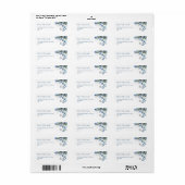 Kerstmis zilveren blauwe balletjes besneeuwde denn etiket (Full Sheet)