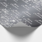 Kerstmis zilveren glitter cadeaupapier (Hoek)