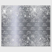 Kerstmis zilveren glitter cadeaupapier (Vlak)
