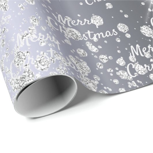 Kerstmis zilveren glitter cadeaupapier (Rol Hoek)