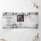 Kerstmis Zilveren Magische Winter Minimaal Geperso Drieluik Uitnodiging (Binnen)