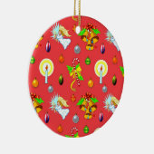 Kerstmis - Zingende Angels en gouden cellen Keramisch Ornament (Rechts)