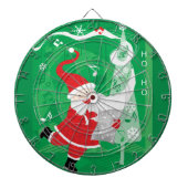 Kerstmis, zingende en dansende kerstman dartbord (Voorkant)