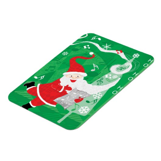 Kerstmis, zingende en dansende kerstman magneet (Linkerzijde)