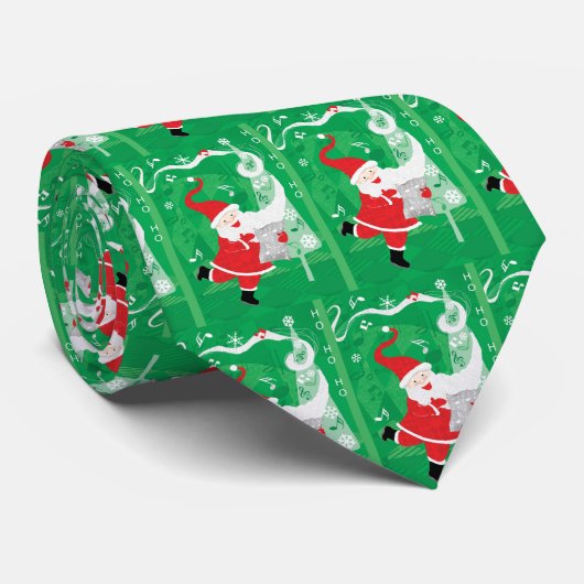 Kerstmis, zingende en dansende kerstman stropdas (Opgerold)