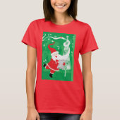 Kerstmis, zingende en dansende kerstman t-shirt (Voorkant)