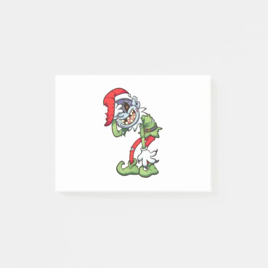 Kerstmis Zombie Elf Met Kwaad Glimlach Post-it® Notes (Voorkant)