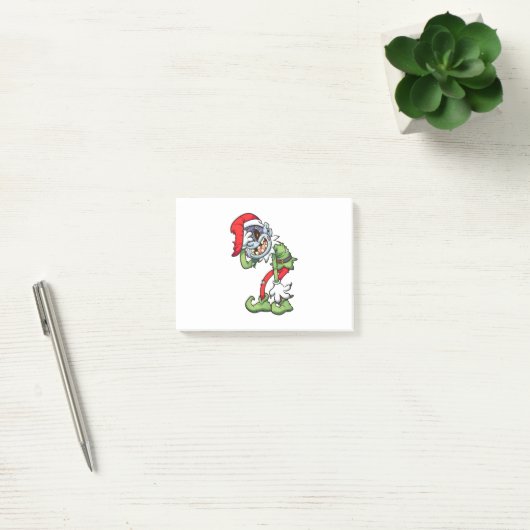 Kerstmis Zombie Elf Met Kwaad Glimlach Post-it® Notes (Kantoor)