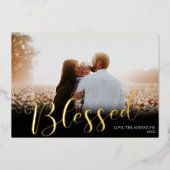 Kerstmis zonder blikken of blozen Elegant zwarte g Folie Feestdagenkaart (Voorkant)