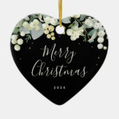 Kerstmis zonder foto aangepast Snowberry Snowberry Keramisch Ornament (Voorkant)