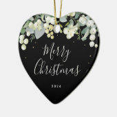 Kerstmis zonder foto aangepast Snowberry Snowberry Keramisch Ornament (Links)