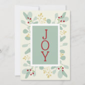 Kerstmis zonder foto van bladeren en bessen feestdagenkaart (Voorkant)