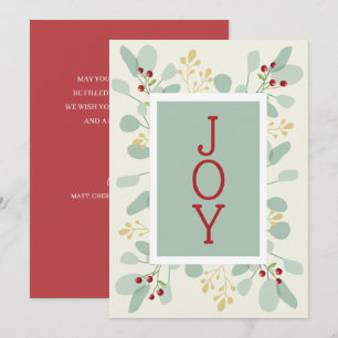 Kerstmis zonder foto van bladeren en bessen feestdagenkaart