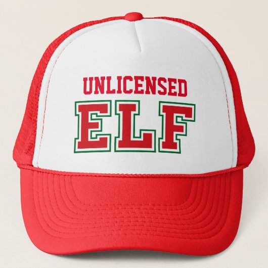 Kerstmis zonder licentie Elf Trucker Hat Trucker Pet (Voorkant)
