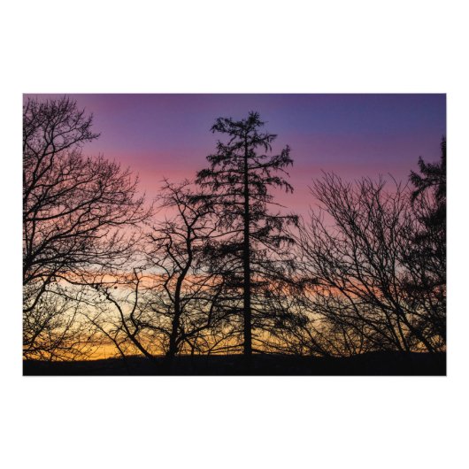 Kerstmis, zonsondergang foto afdruk (Voorkant)
