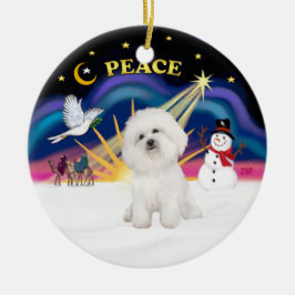 Kerstmis zonsopgang - Bichon Frise 4 Keramisch Ornament