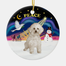 Kerstmis zonsopgang - Bichon Frise 9 Keramisch Ornament
