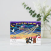 Kerstmis zonsopgang - Cavalier King Charles (drie) Briefkaart (Staand voorkant)