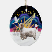 Kerstmis zonsopgang - Clumber Spaniel Keramisch Ornament (Rechts)
