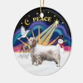 Kerstmis zonsopgang - Clumber Spaniel Keramisch Ornament (Links)