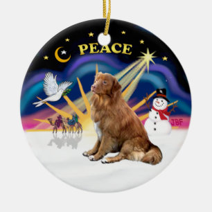 Kerstmis zonsopgang - Nova Scotia hond Keramisch Ornament