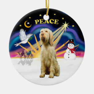 Kerstmis zonsopgang - Spinone Italiano (tarwe) Keramisch Ornament