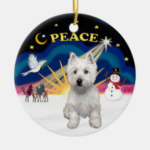 Kerstmis zonsopgang - West Highland Terrier Keramisch Ornament