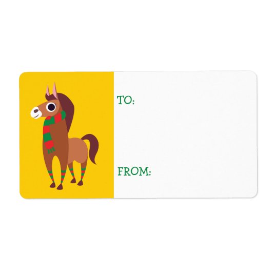 Kerstmis Zora het Paard Etiket (Voorkant)